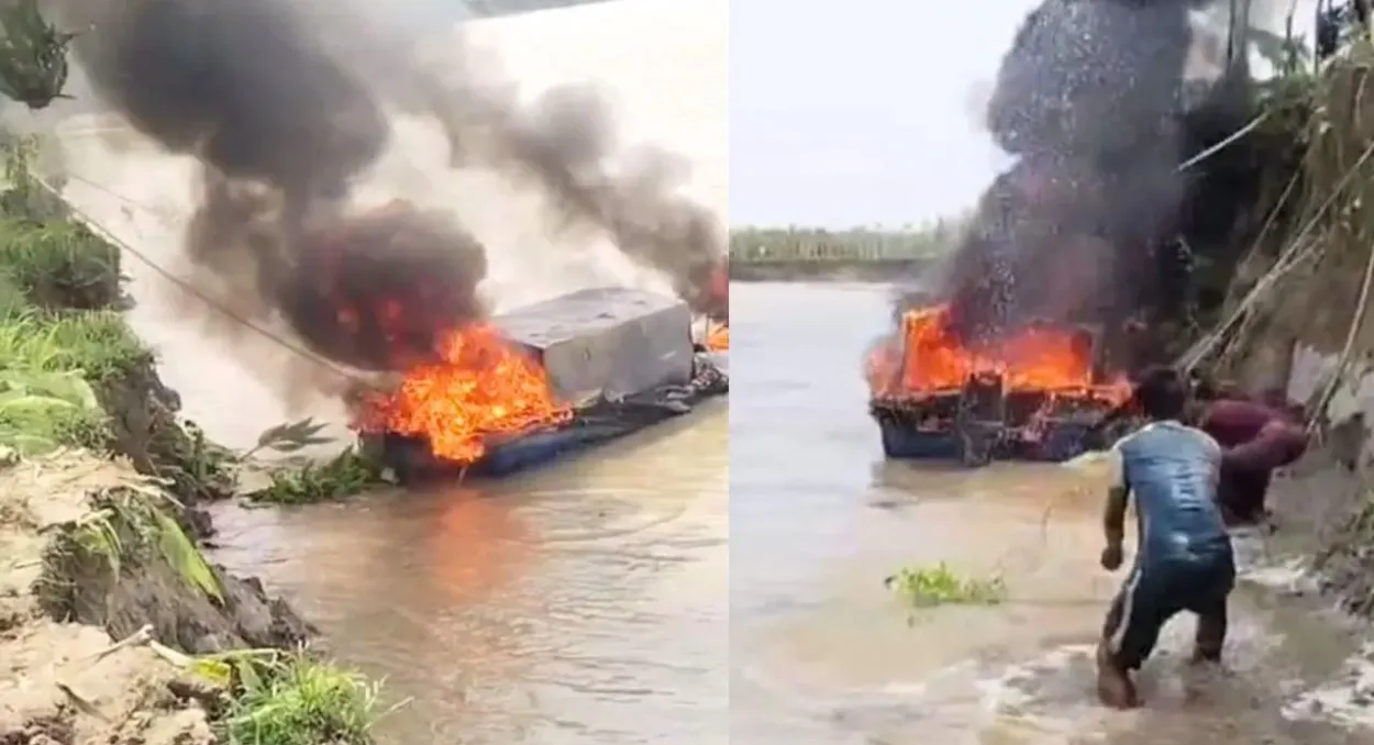 পদ্মায় জলদস্যুদের দুই পক্ষের আধিপত্যের লড়াই, পুড়িয়ে স্পিডবোট ডুবিয়ে দিল প্রতিপক্ষ