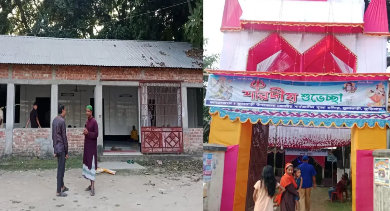 কুড়িগ্রামের ফুলবাড়ীতে একই প্রাঙ্গণে মসজিদ ও মন্দির, অর্ধশতাব্দী ধরে অসাম্প্রদায়িক সম্প্রীতির অনন্য দৃষ্টান্ত