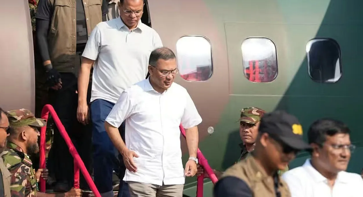 Prime Minister Tarique Rahman arrives in Rajshahi for maiden public rally