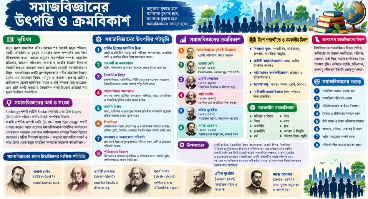 সমাজবিজ্ঞানের উৎপত্তি ও ক্রমবিকাশ