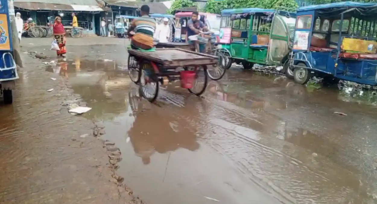 গোসাইরহাটে সামান্য বৃষ্টিতেই সড়কে জলাবদ্ধতা, বাড়ছে ডেঙ্গুর শঙ্কা