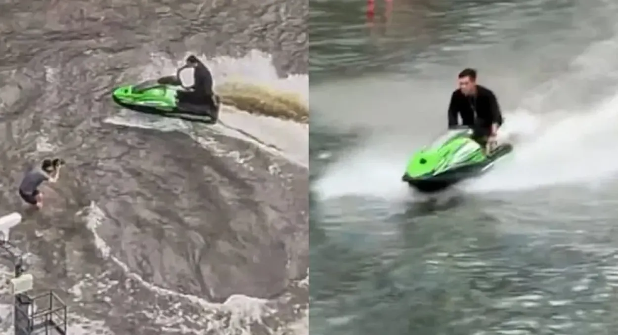 Thai Police File Charges Against Men for Riding Jet Ski on Flooded Bangkok Street