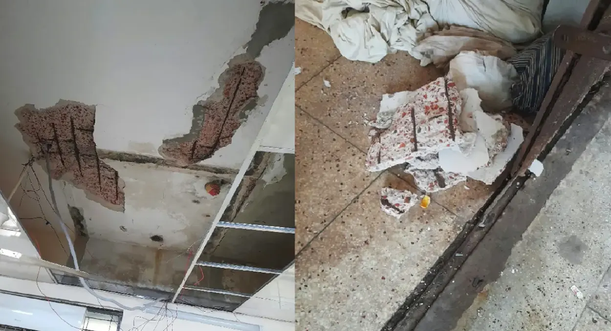 চাঁদপুর জেনারেল হাসপাতালে ছাদ ধসে তিন রোগী আহত ঝুঁকিতে চিকিৎসাধীন অন্যরা