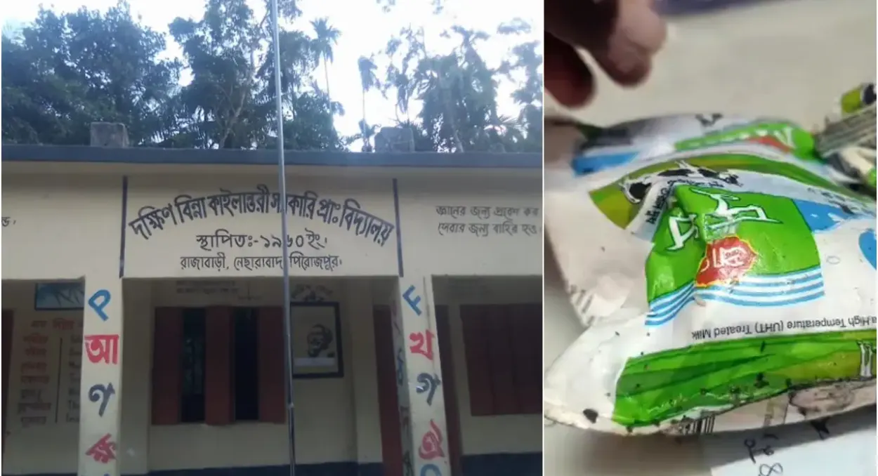 নেছারাবাদে সরকারি প্রাথমিক বিদ্যালয়ের শিক্ষার্থীদের জন্য বরাদ্দ দুধ চুরির পর ফেরত দিল অভিযুক্তরা