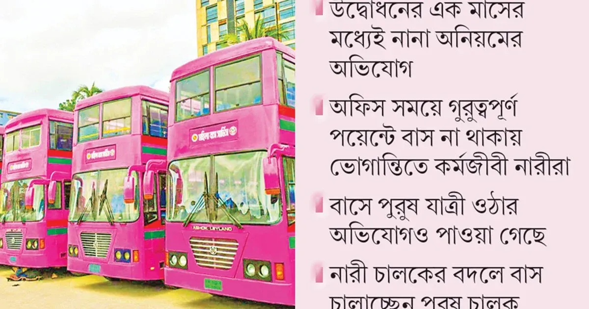 নিয়ম লঙ্ঘন ও অব্যবস্থাপনায় শুরুর মাসেই থমকে গেছে চট্টগ্রামের বিশেষ নারী বাস সার্ভিস