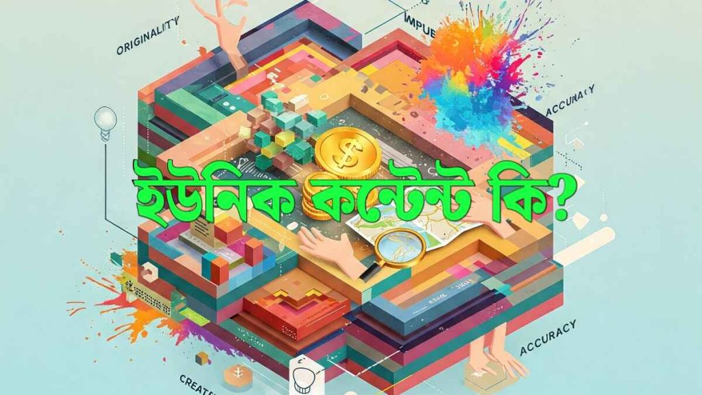 ইউনিক কন্টেন্ট কি? একটি ইউনিক কন্টেন্টের মূল কথা হলো: **নতুনত্ব, নিজস্ব ভাবনা, গভীরতা, আকর্ষণীয় রূপ, কাজের কিছু দাম, সঠিক তথ্য, গোছানো গঠন, সুন্দর নাম আর পাঠকের সাথে আপন ভাব**। এইগুলো থাকলে আপনার লেখা অন্যদের থেকে আলাদা হবে আর লোকের মনে ধরবে।