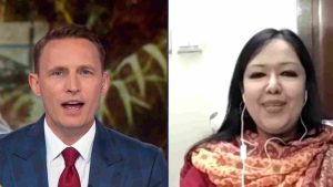 রুমিন ফারহানার আল জাজিরায় সাক্ষাতের সময়ের ছবি