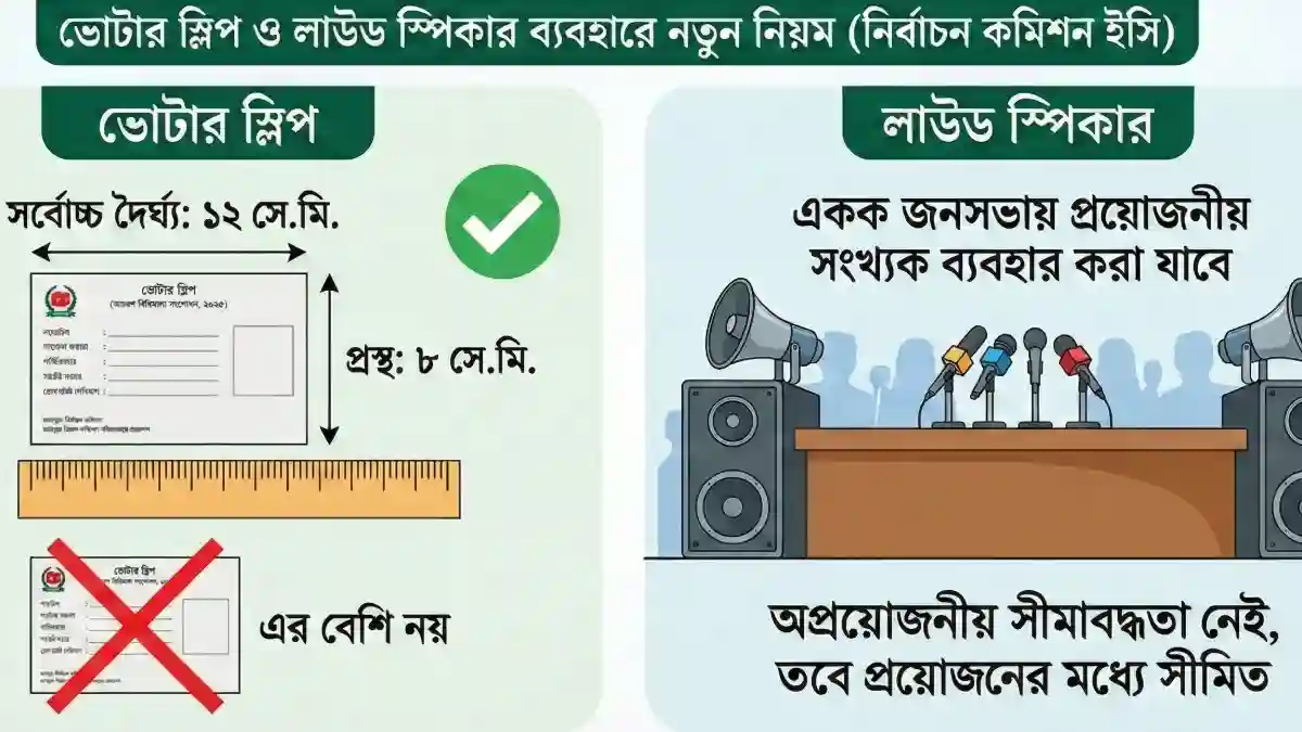 ভোটার স্লিপ ও লাউড স্পিকার ব্যবহারে নতুন বিধি সংশোধন করল ইসি