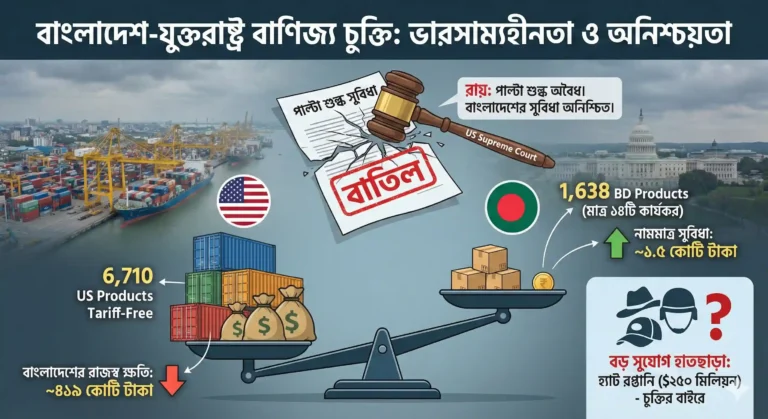 যুক্তরাষ্ট্রের পাল্টা শুল্ক বাতিলের প্রেক্ষাপটে বাংলাদেশের বাণিজ্য চুক্তি পুনর্মূল্যায়ন