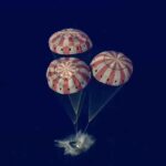 Four astronauts returned to Earth after the lunar mission