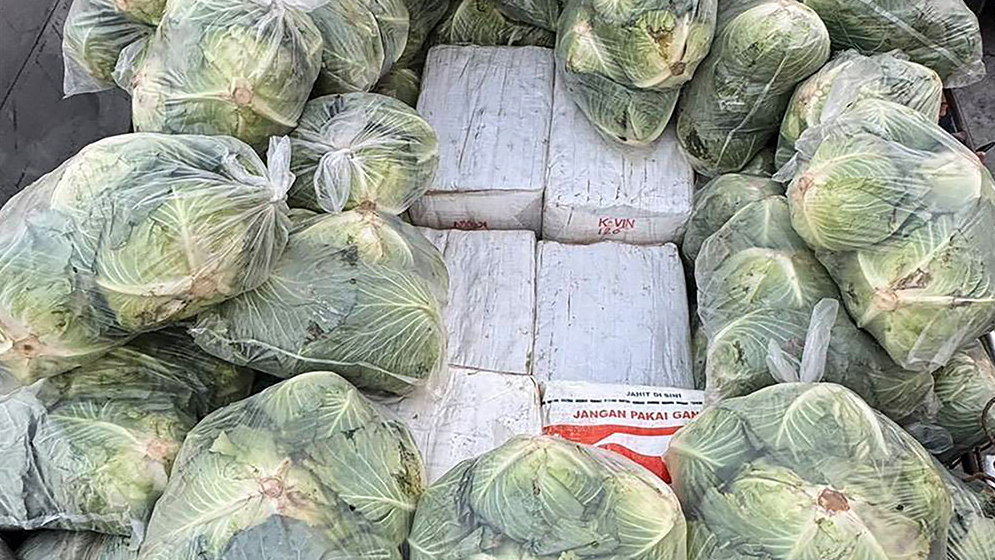 1.6 tons of drugs were seized during smuggling hidden under sacks of cabbage