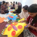 Preparing to make masks in New Year’s colors