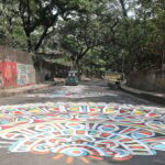 Colorful lights on the road around the New Year in Chittagong