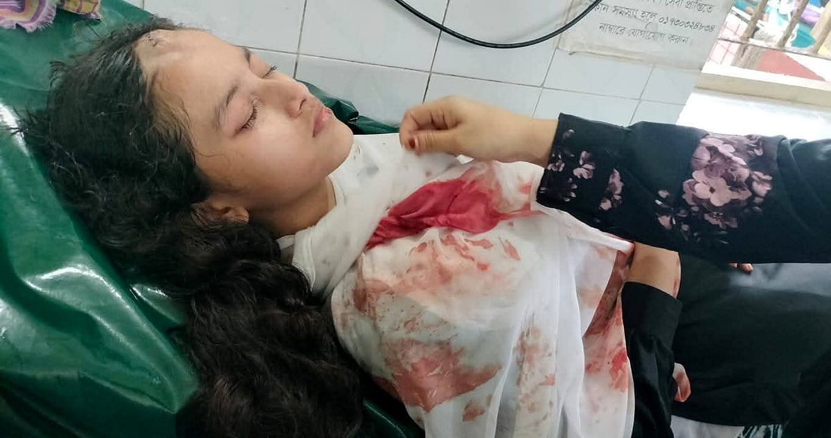 A student was injured when a brick fell from a building under construction in Chandpur