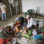Measles treatment is going on in dirty environment in infectious diseases hospital