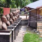 Tangail Sculptures of National Heroes Adorned with Garland Stall Ropes
