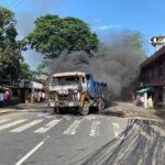 Shopkeeper killed in road accident in Rajshahi, crowd set fire to two dump trucks