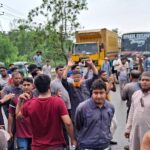 Road blockade by private power plant employees in Noakhali