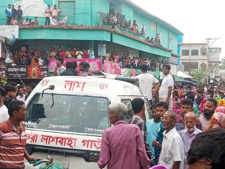 Protesters block ambulance carrying childs body in Rajshahi demanding justice