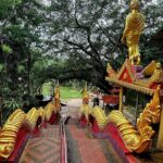 The temple built by Emperor Ashoka on the top of the mountain has the bust of Gautama Buddha