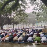 Sholakia devotees brave heavy rain to offer Eid prayers