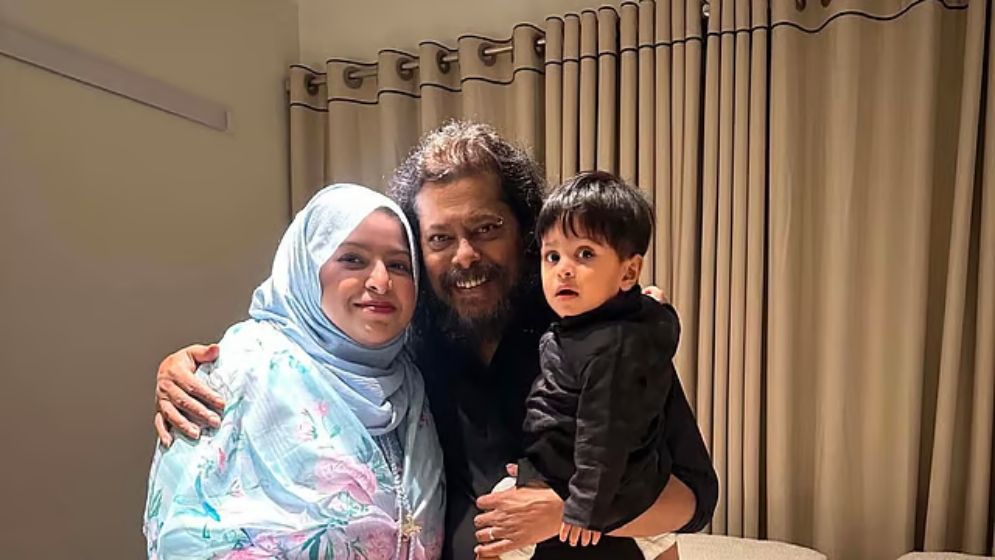 James celebrates Eid with children from both families