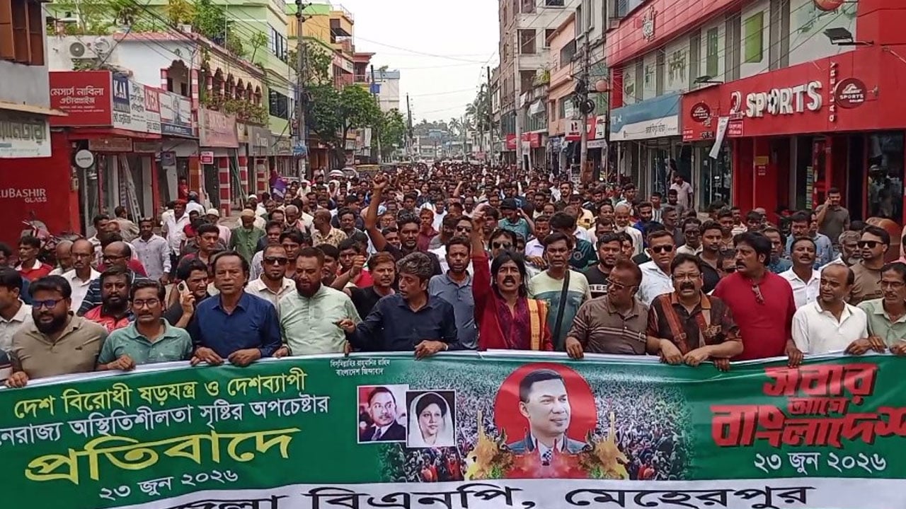 মেহেরপুরে বিএনপির বিক্ষোভ মিছিল ও সমাবেশ অনুষ্ঠিত