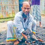 নীলফামারীতে ৪৫ লাখ টাকার সড়ক সাত দিনেই লণ্ডভণ্ড নিম্নমানের নির্মাণে ক্ষোভ