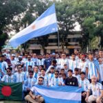 বিশ্বকাপ ফুটবল ২০২৬ ঘিরে দিনাজপুরের বোচাগঞ্জে আর্জেন্টিনা সমর্থকদের বর্ণাঢ্য বাইক শোডাউন