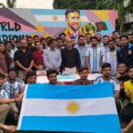 শেরেবাংলা কৃষি বিশ্ববিদ্যালয়ে মেসির জন্মদিনে বিশাল গ্রাফিতি উন্মোচন