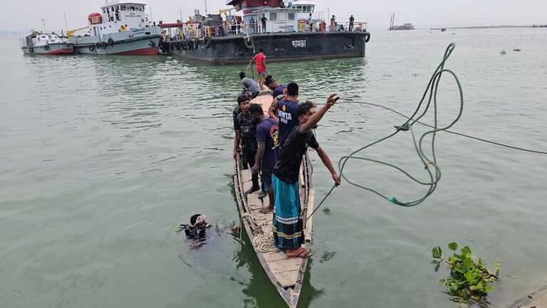 Empty Passenger Bus Plunges Into Padma River at Daulatdia Ferry Terminal