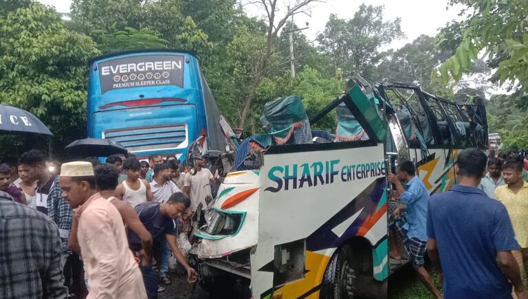 Two dead, twenty injured in head-on bus collision on Chattogram-Coxs Bazar highway