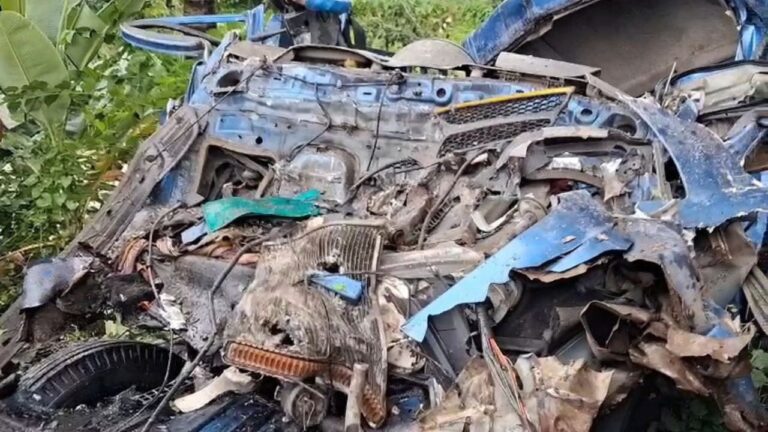 রাজবাড়ীতে বাস ও পিকআপ ভ্যানের মুখোমুখি সংঘর্ষে চালক নিহত