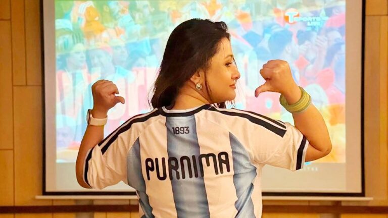 Actress Purnima Joins Nationwide Celebration Following Argentina’s Dramatic World Cup Victory