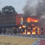 Fire guts scrap-laden lorry on Dhaka-Chattogram highway