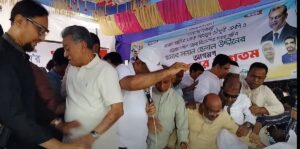 Stage collapses under Chittagong relief officials during ministerial visit