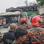 Three dead in collision between bus and cattle truck in Kishoreganj
