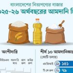 নিত্যপণ্য আমদানিতে শীর্ষস্থান ধরে রেখেছে মেঘনা গ্রুপ, দুই ধাপ পিছিয়ে চতুর্থ অবস্থানে সিটি গ্রুপ