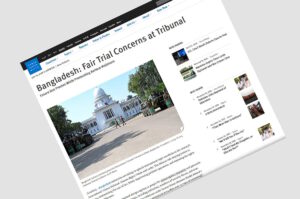 Human Rights Watch criticizes Bangladesh war crimes tribunal for failing to meet international fair trial standards