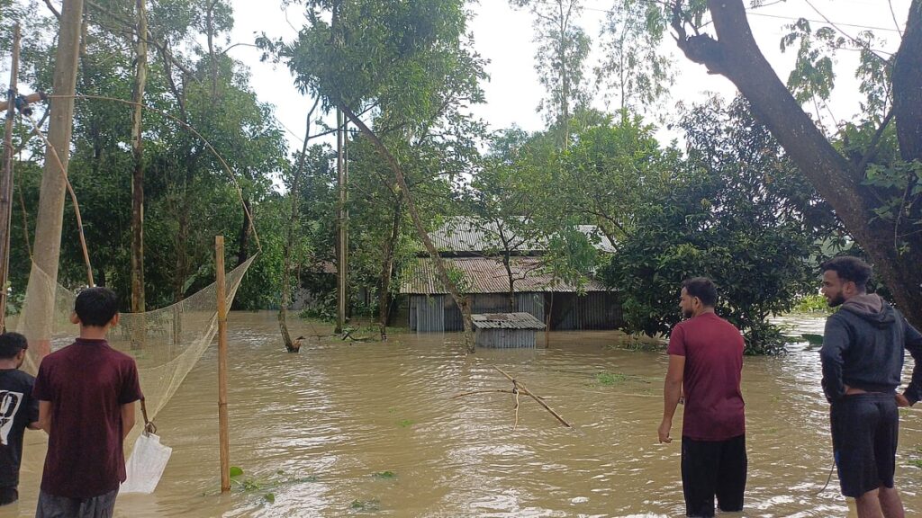 Floodwaters Linger as Thousands Remain Stranded Following Khowai River Embankment Collapse in Habiganj