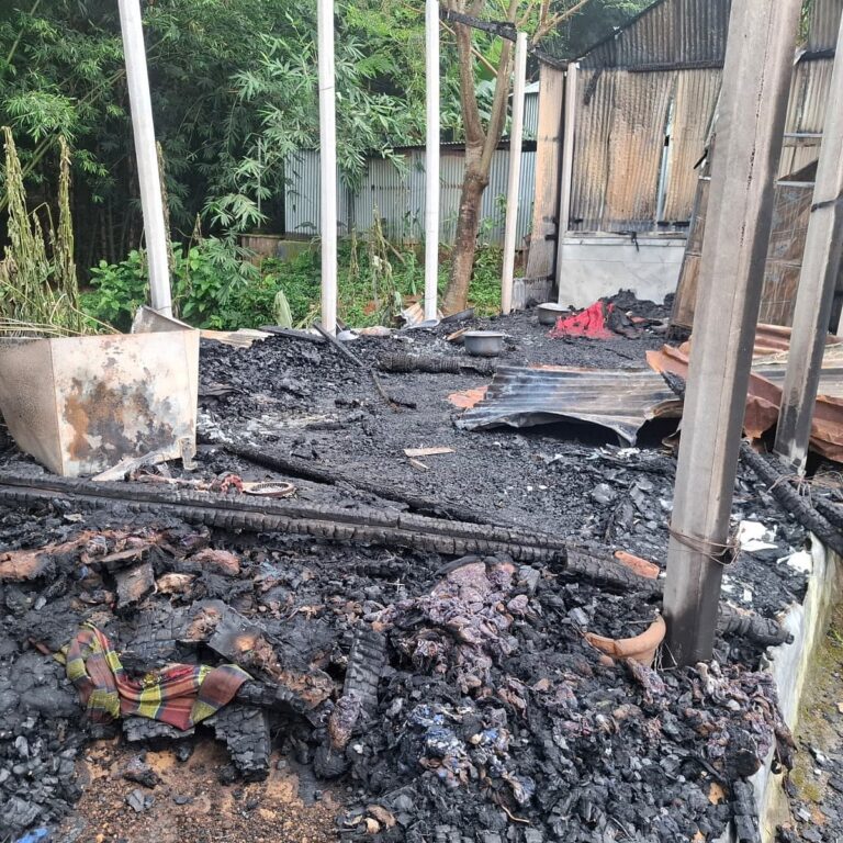 Couple escapes arson attack after home locked from outside in Tangail