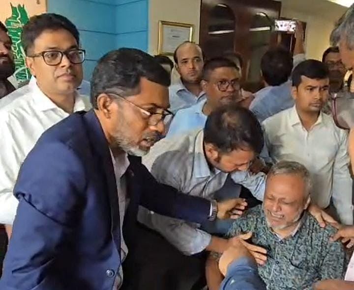 Distressed depositors protest against withdrawal limits at First Security Islami Bank zonal office in Chittagong