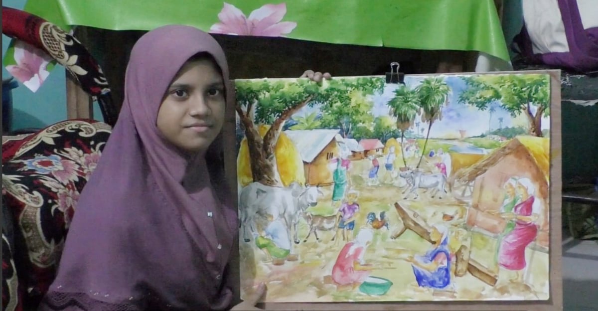 Satkhira student Zarin Subah wins national primary education drawing competition after third attempt