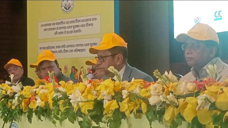 Health Minister Sardar Md Shakhawat Hossain Launches Nationwide Preventive Oral Cholera Vaccination Campaign for 2026