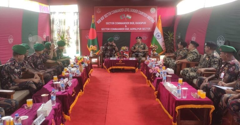 Rangpur Sector Commander Colonel Robayet Hasan led the meeting on behalf of BGB. On behalf of BSF, Gopalpur sector commander of Cooch Behar district, Sankasha Prasad led the meeting.