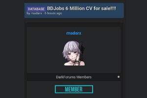 Hacker group offers 6 million Bangladeshi resumes for sale on dark web