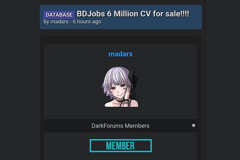 Hacker group offers 6 million Bangladeshi resumes for sale on dark web