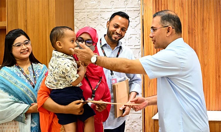Prime Minister Tarique Rahman distributes job appointment letters to families of July uprising victims