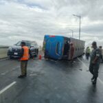 Eight Injured After Passenger Bus Overturns Near Padma Bridge in Munshiganj