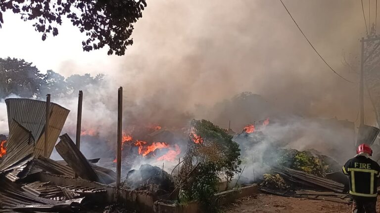 Fire breaks out at jute warehouse in Gazipur Konabari area